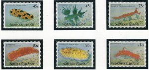 Norfolk Is 538-43 MNH 1993 Nudibranchs (ak3404)