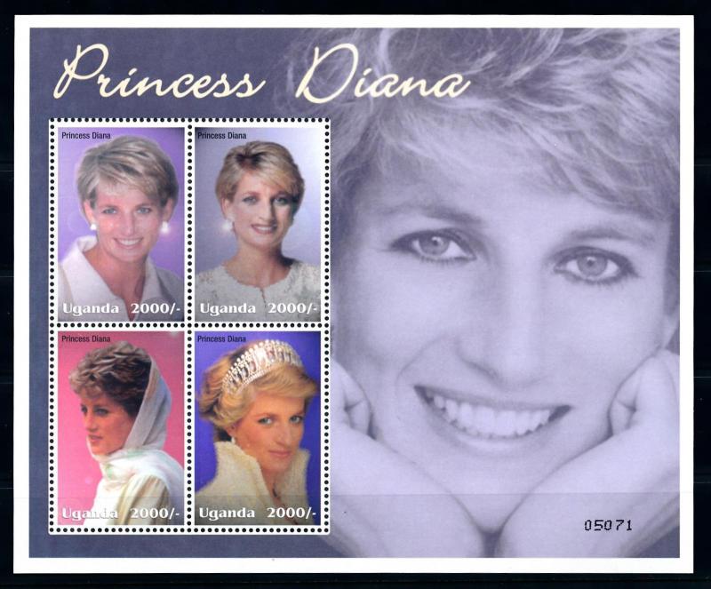 [91857] Uganda 2002 Royalty Princess Diana Sheet MNH