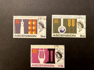 Ascension Island: 1967 20th Anniversary of UNESCO, fine used set 