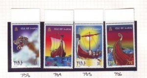 Isle of Man Sc 771-4 1998 Viking Long Ships stamp set  mint NH