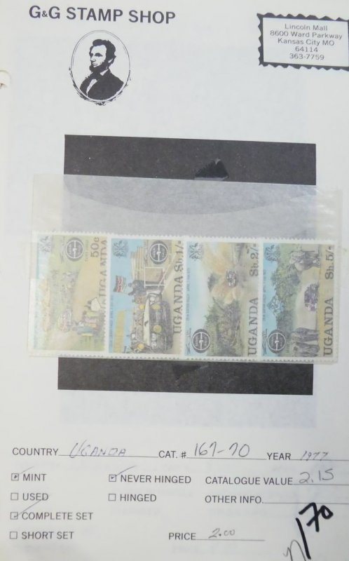 EDW1949SELL : UGANDA Very clean VF MNH collection of Cplt sets & S/S Sc Cat $346