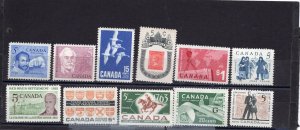 CANADA 1962-1963 SET OF 11 STAMPS MNH