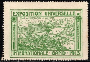 1913 Belgium Poster Stamp Universal & International Exhibition Ghent