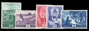 Russia #1284-1288 Cat$247.50, 1948 Young Pioneers, set of five, lightly hinged