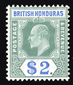 MOMEN: BRITISH HONDURAS SG #92 1907 MINT OG H £160 LOT #66912*