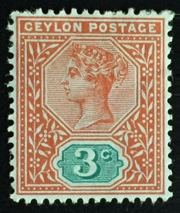 CEYLON 1893-1899 QV 3c MH SG#245 c4189