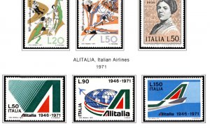 COLOR PRINTED ITALY 1966-1989 STAMP ALBUM PAGES (79 illustrated pages)