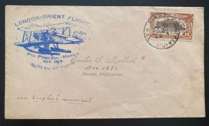 1928 Puerto Princesa Philippines Special London - Orie Flight Airmail To Manila