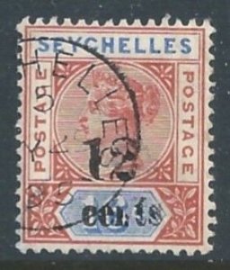 Seychelles #23 Used 16c Queen Victoria Surcharged - Die II