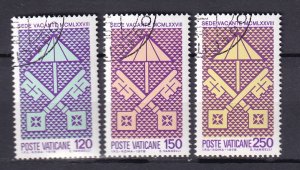 1978 - VATICAN - Scott #635-637 - Interregnum Issues - Used