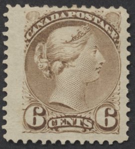Canada #39 6c Small Queen F-VF Mint OG NH