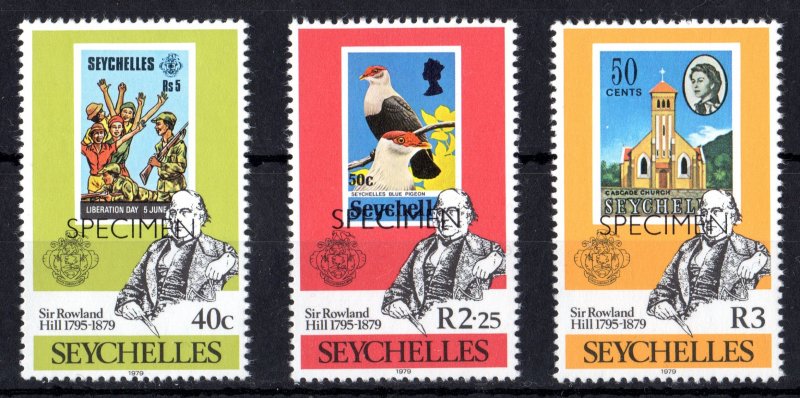 Seychelles 1979 Sc#434/436 SIR ROWLAND HILL Set (3) SPECIMEN  MNH