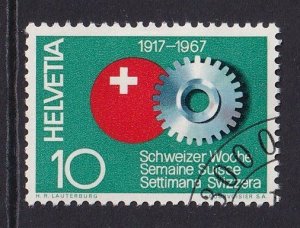 Switzerland  #483 cancelled  1967  cogwheel  10c