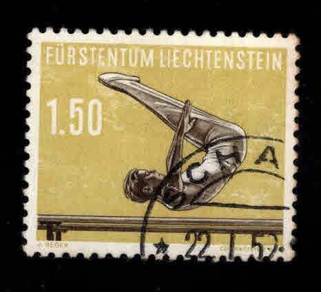 LIECHTENSTEIN Scott 311 Used 1957 CV$19 perf tips toned at right