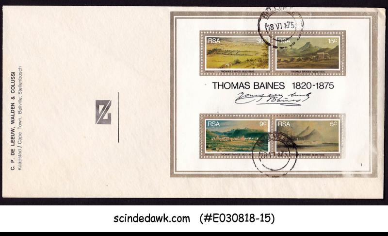 SOUTH AFRICA - 1975 PAINTINGS BY THOMAS BAINES - M/S - FDC