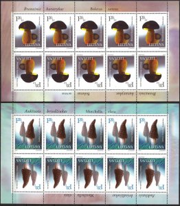 Lithuania 1997 Mushrooms 2 sheets MNH