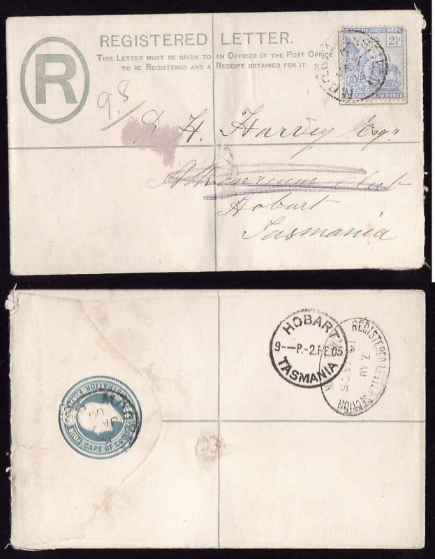 Cape of Good Hope South Africa cover #12646-Mo??rsfield Ja 7 1905-reg letter env