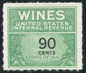 RE144  90c Internal Revenue: Wines Series of 1941 Unused