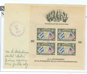 Honduras C99 1940 Reg. FDC to NY