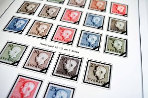 COLOR PRINTED SWEDEN 1941-1970 STAMP ALBUM PAGES (47 illustrated pages)