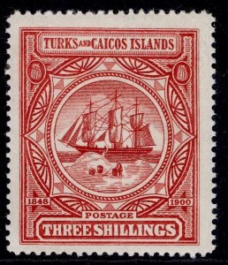 TURKS & CAICOS ISLANDS QV SG109, 3s lake, LH MINT. Cat £90.