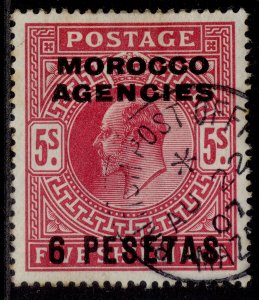 MOROCCO AGENCIES EDVII SG122a, 6p on 5s deep bright carmine, USED. Cat £45. CDS 