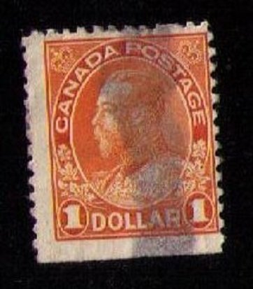 Canada Sc 122 KGV ONE DOLLAR-ORANGE Used F-VF