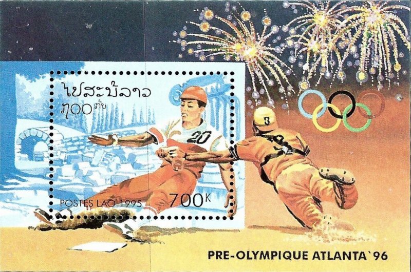 Laos 1995 MNH Stamps Souvenir Sheet Scott 1226 Sport Olympic Games Baseball