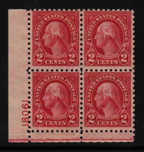 1924 Sc 583 MNH original gum plate block 18061LL CV $110