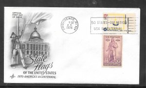 Just Fun Cover #1645 FDC RI. State Flag Artcraft Cachet. (A1475)