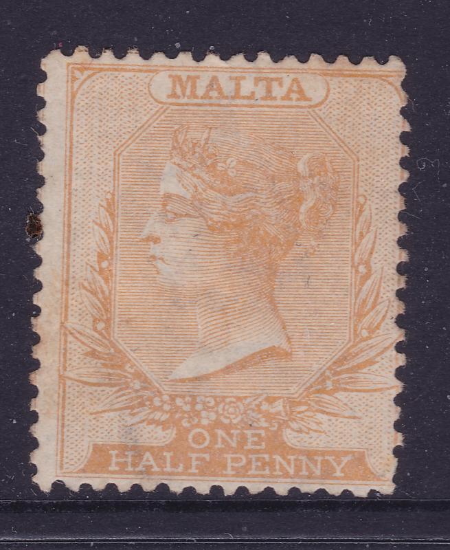 Malta a QV 0.5d yellow crown CC watermark MNG