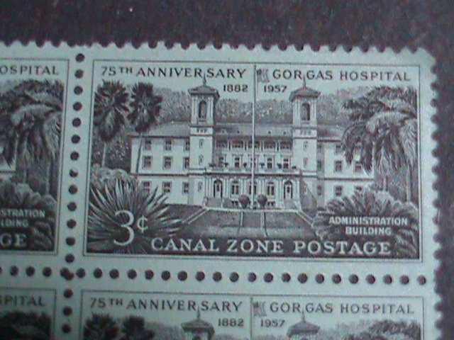 CANAL ZONE STAMP-1957 SC#148-75TH ANNIV: OF GORGAS HOSPITAL MNH BLOCK OF 4