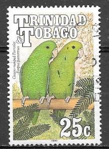 Trinidad and Tobago 1990 25 cents Parrots, used, Scott #510