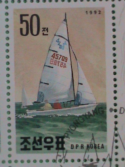 KOREA STAMP 1992  RICCIONE'92  YACHTS SAILING - CTO- NH S/S SHEET- #2  VERY RARE