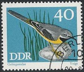 Germany DDR 1459 (used cto) 40pf grey wagtail