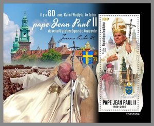TOGO 2023 MNH Karol Wojtyla, the future Pope John Paul II S/S