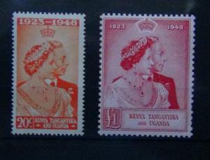 Kenya Uganda Tanganyika 1948 Royal Silver Wedding set MNH