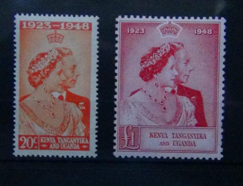 Kenia Uganda tanganyika 1948 royal silver Hochzeitsset Mnh