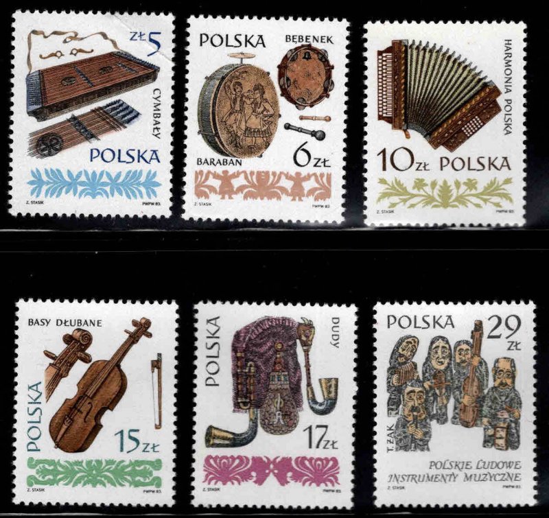 Poland Scott 2603-2608 Musical Instruments MNH** stamp set