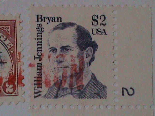 UNITED STATES- IVERTED JENNY $2,BRYAN $2 & LOVE DOVES STAMPS ON AIRMAIL CARD