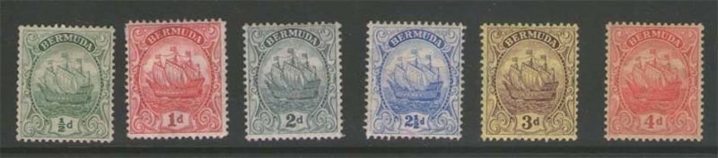 Bermuda 1910 Sc 41-46 MH