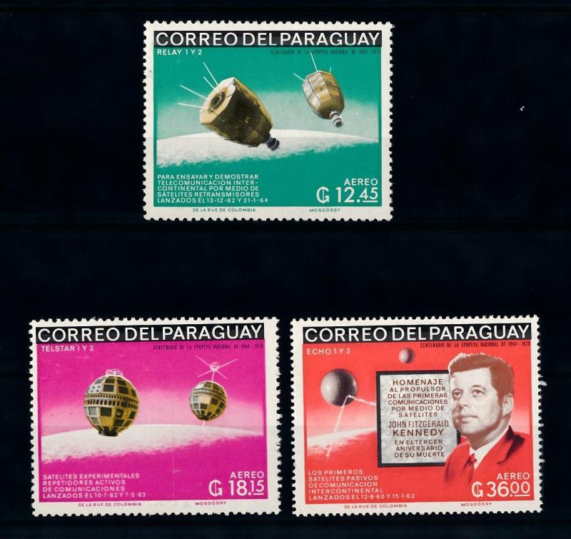 [72405] Paraguay 1966 Space Travel Weltraum John F. Kennedy Airmail Stamps MNH