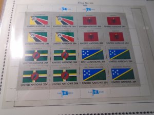United Nations  #  374-89   MNH  Flag Series  complete sheets