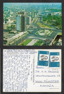 SE)1982 PERU, PLAZA DE PERÚ POSTCARD, SKYSCRAPER, CENTENARY OF THE DEATH OF JOSÉ