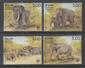 Sri Lanka 803a-803d Elephants Singles MNH VF