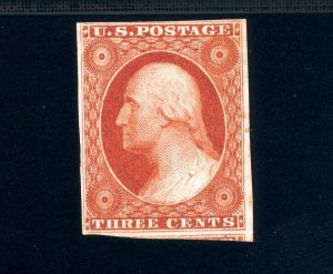 USAstamps Unused XF US 1851 Imperforate Washington Scott 10a NG 