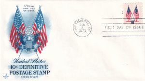 1973, 10c US Flags, Art Craft, FDC (E14313)