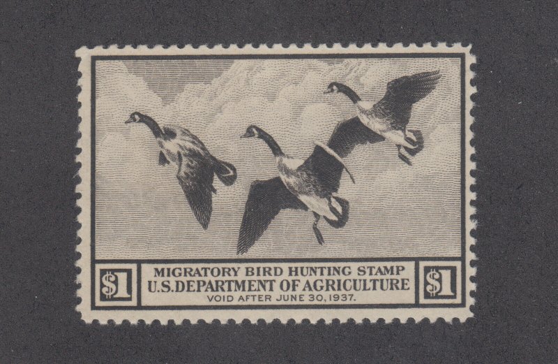 US Sc RW3 MLH. 1936 $1 Duck Hunting Permit Stamp