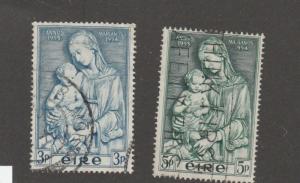 Ireland stamp used, set of two, scott#151-152, blue and green,  #M991