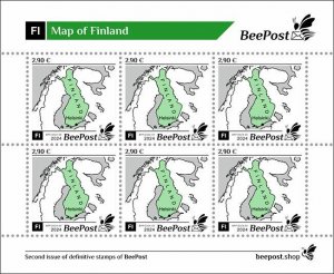 BEEPOST FINLAND - 2024 - Map of Finland - Perf 6v Sheet - M N H - Private Issue